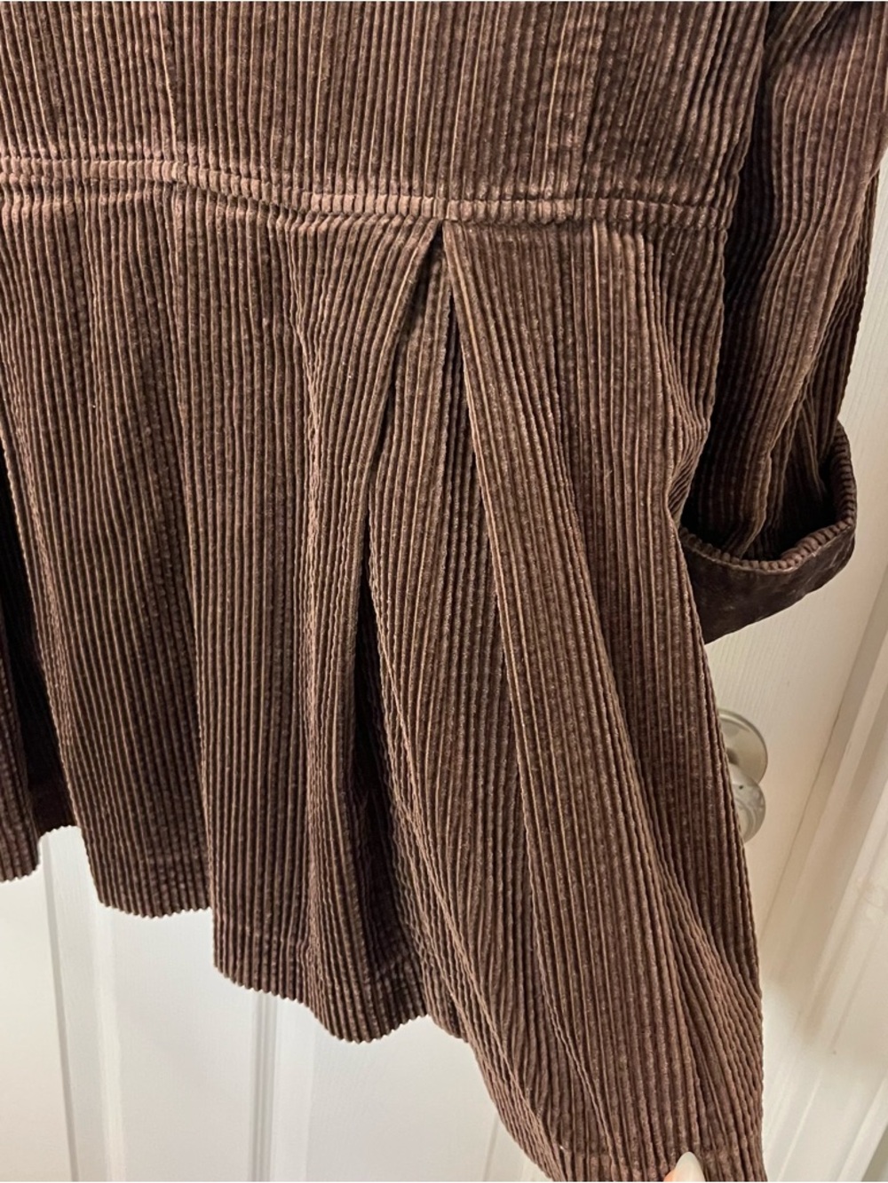 J.Jill Women Brown Corduroy Button-Front Jacket with Velvet Trim Size Medium - Picture 8 of 14